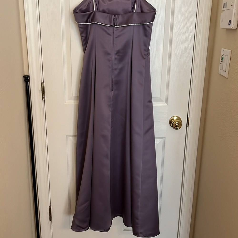 Women’s/teen Dave & Johnny long lilac formal gown size 9-10 petite strapless sha - Picture 2 of 6